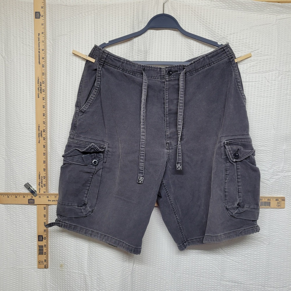 Vintage Abercrombie & Fitch Mens Cargo Shorts Grey Drawstring Size‎ L 192-33A